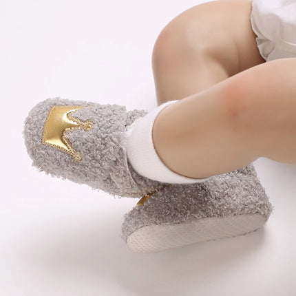 Fashionable Lamb Down Newborn Baby Girl Knitted Baby Soft Sole Shoes Toddler Shoes Warm and Non Slip First Walker