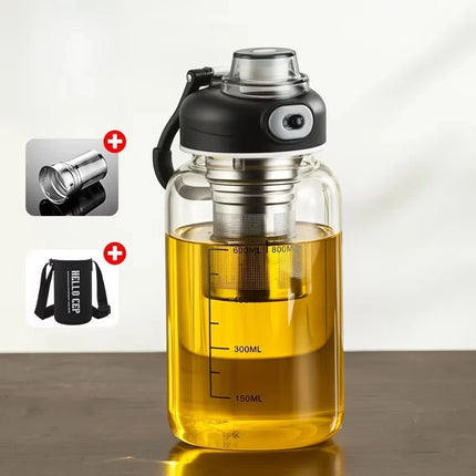 Large Capacity Glass Water Bottles With Tea Strainer Travel Portable Tea Infuser Bottle For Sport Camping Drinkware Gift For Man