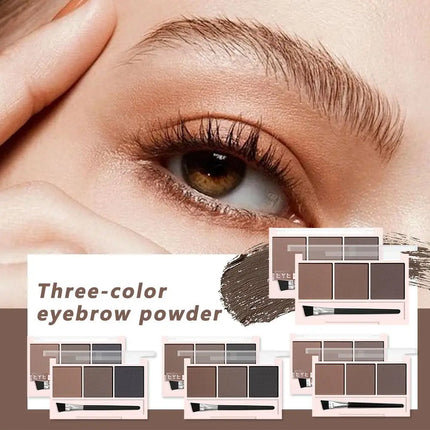 Three-color eyebrow powder natural long-lasting shadow three-dimensional eyebrow shape waterproof eyebrow cream Makeup Cosmetics