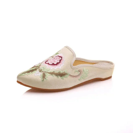 Chinese Style Summer Harajuku Slippers Women Shoes for Women Fashion Casual Vintage Embroidery Ethnic Style Streetwear