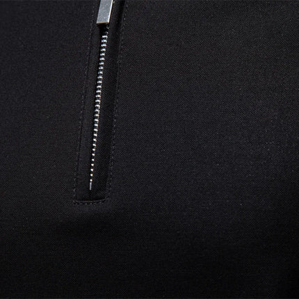 AIOPESON Men's Lightweight Breathable Polo Shirt Half Zipper Collar Solid Color Casual Summer Fashion Top