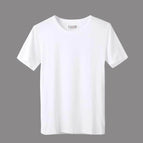 2xl / Solid color short sleeve round neck white