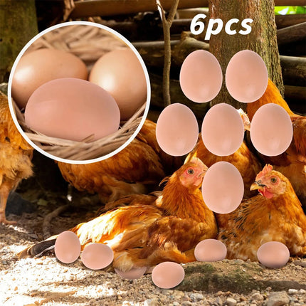6pcs Cheap Fake Eggs Simulation Wooden Chicken Duck Geese Dummy Painted Egg Children Educational Toys Artificial Food Easter
