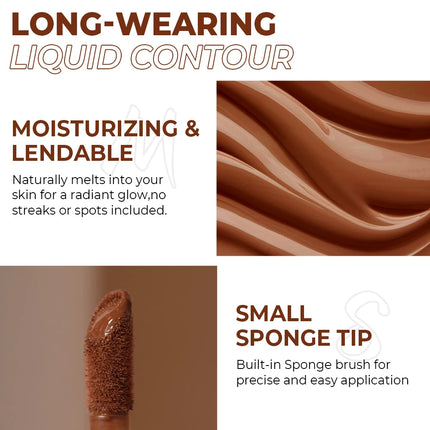 BEAUTY GLAZED Liquid Contour Natural Weightless Long-wearing Smudgeproof Bronzer Face Cosmetics