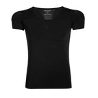 Xxl【weight 84-93kg 】 / Seamless black short-sleeve top (10th gen muscle pad removable) - designed to be invisible under short-sleeves