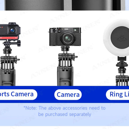 F16 Selfie Stick Tripod with 1708mm Long 8-Section Pole, Bluetooth Remote, 360° Rotation, 1/4 Interface, for Phone Camera Vlog