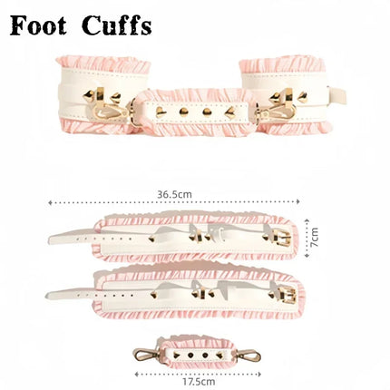 Adult BDSM Products Bondage Sex Toy Kits with PU Leather Handcuffs Collar Mask Bone Plug Game Accessories for Couple Erotic Shop