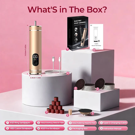 aluminum alloy 2-in-1 Foot and Hand Electric Care Tools, Electric Callus Remover, Electric Food Grinder with Gifts box