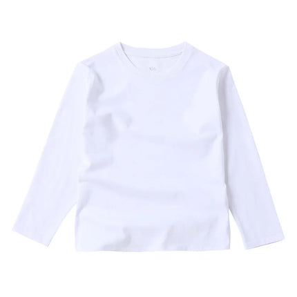 Long Sleeve T-shirt Cotton Solid Boys Girls Active T-shirts Tops Undershirts Children Basic Tee 1-16 Years