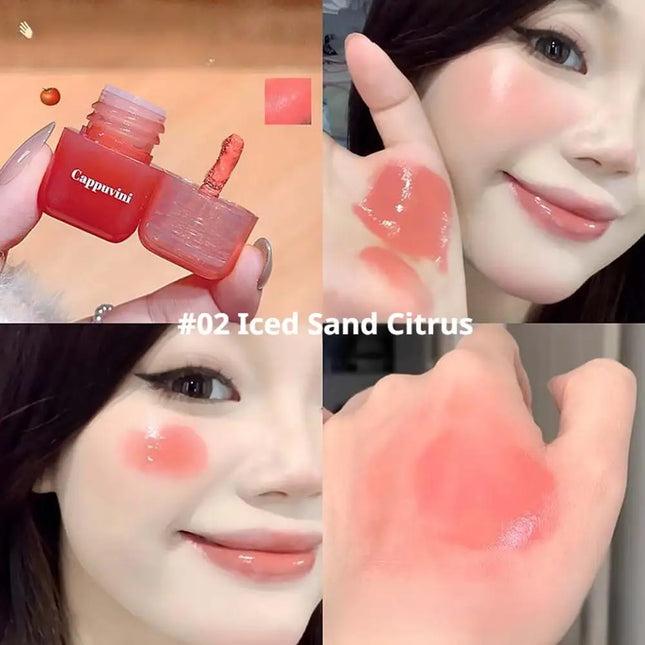 Mini Cappuvini Sweet Liquid Blush Moisturizing Mirror Pink Cheek Rouge Natural Long-Lasting Makeup Korean Style Cosmetics