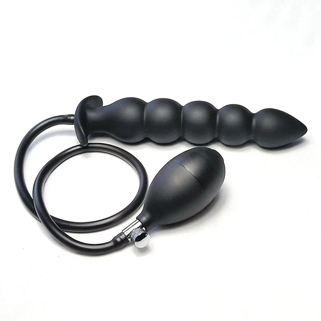 Super Long 5 Beads Inflatable Anal Plug Silicone Column Expandable Big Butt Plug Dildo Pump Ass Dilator BDSM Sex Toy for Couples