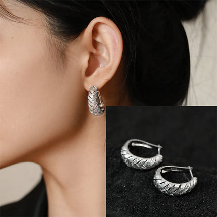 VENTFILLE 925 Sterling Silver Bow Knot Ear Clip for Women Girl Ribbon Design Ballet Style Sweet Jewelry Gift Dropshipping