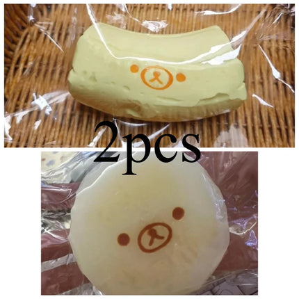 1-2Pc handmade Squishy with BUTTER texture - Banana Carrot bear shaped to relieve stress - Food grade silicone S