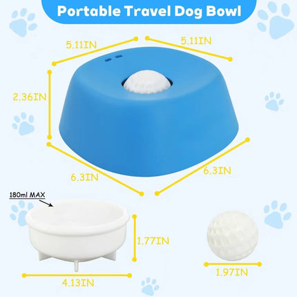 Slow Feeder Dog Bowls for Liquid Treat, 【Enrichment Ball-Roll】 Bone Broth Dog Lick Bowl, 3/4 Cup Yogurt Pup Lick Toy