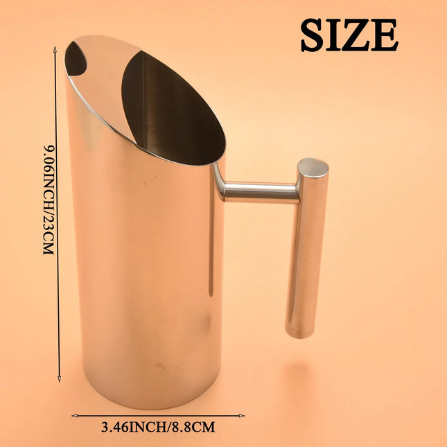 ABSJ-Stainless Steel Water Pitcher With Ice Guard Tea Pot Kettle Jug Cold Beverages Juice Pot Ktv Bar Accessories