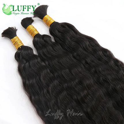 Wet And Wavy Bulk Human Hair For Braiding No Weft Brazilian Human Hair Double Drawn Braids Hair Bundles Extensions 10-30Inch
