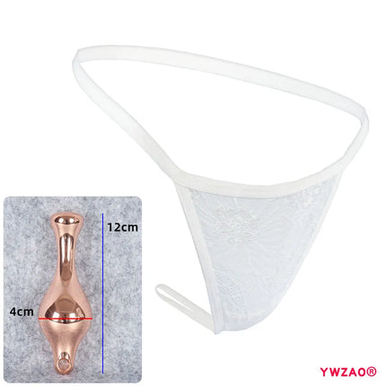 YWZAO Fisting Panties Adult Anal Invisible Thong Butt Plug Ass Erotic Lingerie For Ladies Toys Anus Dildo N11 White Combination