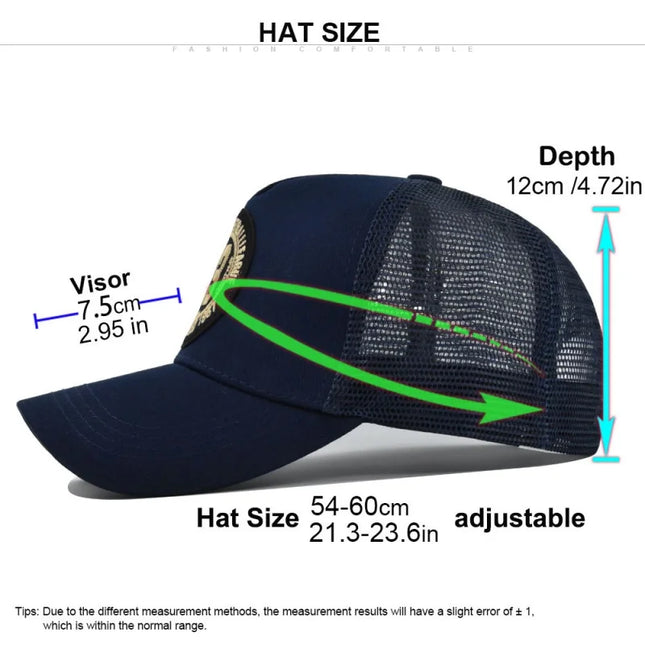 Summer Mesh Personality Sticker Embroidery Baseball Cap for Men Women Trucker Mesh Hat Outdoor Sports Running hat