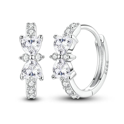 2025 New 925 Sterling Silver Earrings Simple Bow Strawberry Butterfly Hoop Stud Earrings for Wedding Party Women Jewelry Girls