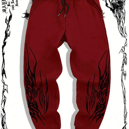 2026 Men's Gothic Print Casual Jogging Sport Pants Multifunctional Couple Pants Fashion Hip Hop Pants Comfortable Sport Pants