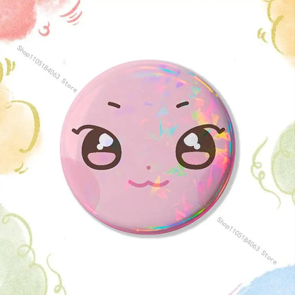 Cartoon A-ANITEEZS-S Cute Laser reflective round badges pins bag clothing decorations collectibles gifts for friends