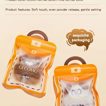 GECOMO Soft Plush Powder Puff for Loose Powder Setting Skin-Friendly Comfortable Flocking Makeup puff