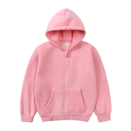 1-10Years Kids Baby Boys Girls Clothes Toddler Fleece Hoodie Winter Sweatshirt Tops Outfits Children Solid Zipper Coat Clothing