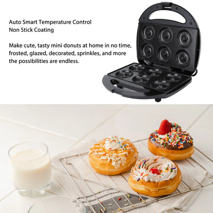 Mini Donut Maker Electric Doughnut Making Machine Non Stick Automatic Intelligent Temperature Control for Kitchen Cake