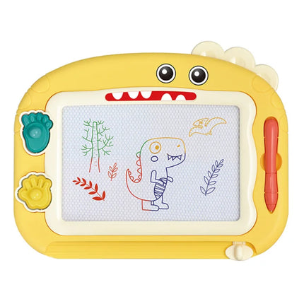 Little Genius Painter Magnetic Drawing Board Green, BPA-free Toddler Doodle Toy, Dinosaur Educational Kids Art Pad
