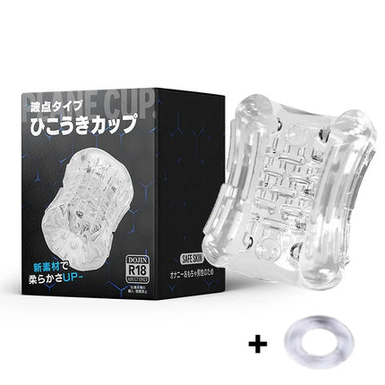 Male Masturbator Soft Pussy Penis Sleeve Sex Toys Transparent Crystal Vagina Adult Goods for Men Textured Tunnel Pocket Pussy