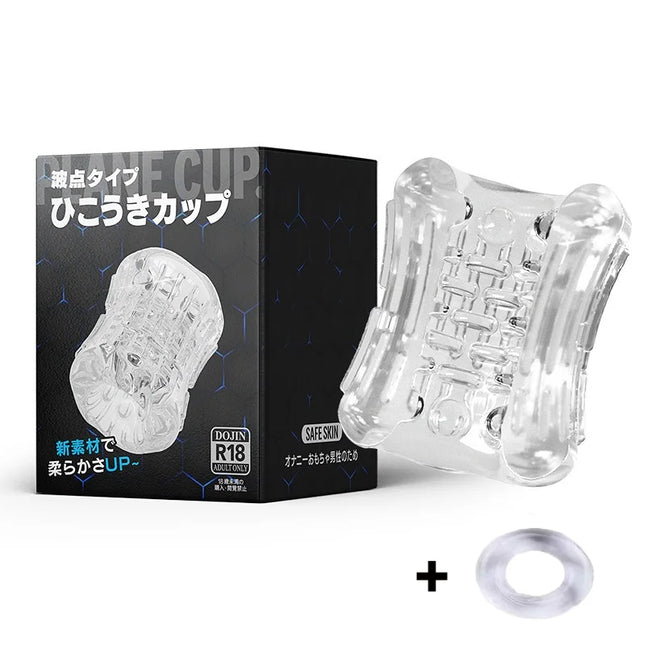 Male Masturbator Soft Pussy Penis Sleeve Sex Toys Transparent Crystal Vagina Adult Goods for Men Textured Tunnel Pocket Pussy