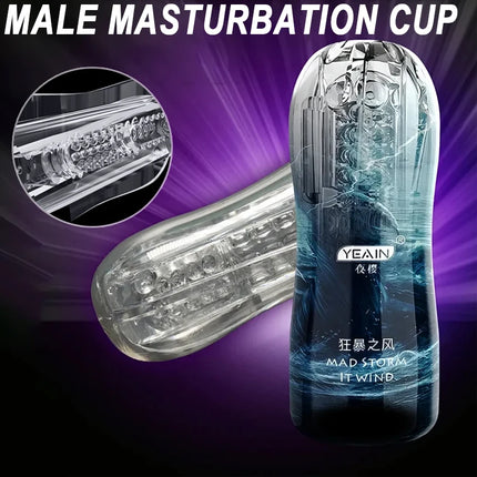 Adult Male Masturbator Cup Soft Pussy Sex Toys Transparent Vagina Men Endurance Exercise Sex Supplies Vacuum Pocket Cup for Men