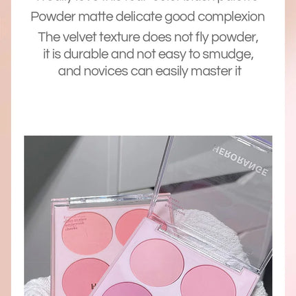 4 Colors Blush Powder Face Makeup Set Mixed Sweet Warm Colors Matte Cheek Powder Facial Beauty Cosmetic Makeup Blush