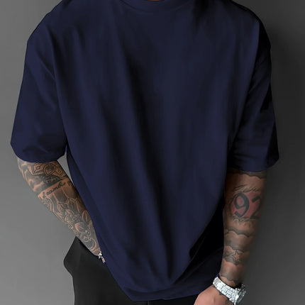 Men's summer pure cotton fashionable casual loose Japanese samurai sword pattern printed round neck short-sleeved T-shirt