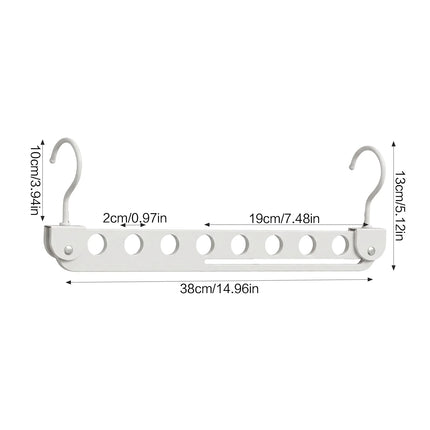6/7/8 Holes Storage Rack for Clothes Hanger Organizer Foldable Rotatable Metal Hangers Storage Rack Wardrobe Space Saver Hook