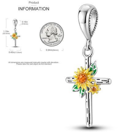 New 925 Sterling Silver Charms Beads Sunflower Flower Daisy Original Charm Pendant Fit Charm Bracelets DIY Jewelry Birthday Gift
