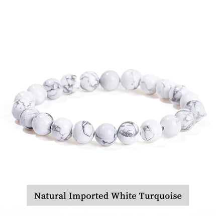 JD Natural Stone Beads Bracelet Amethyst Tiger Eye Crystal Quartz Agate Gem Beads Bangles Women Men Reiki Healling Jewelry Gift