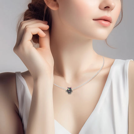 Hot Sale 925 Sterling Silver Cute Panda Beads & Penguin Dangle Charm Fit Snake Bracelet Boutique Necklace Black Pendant Gift