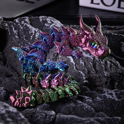 3D Printed Magic Dragon Movable Joint Fidget Toy Rotatable Articulated Home Office Desktop Ornament Adults Kid Toys Crafts Gifts