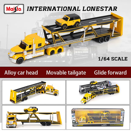 Maisto 1:64 1993 454 INTERNATIONAL LONESTAR Transport Casting Manufacturing Trailer Model Simulation Model Alloy Car Collection