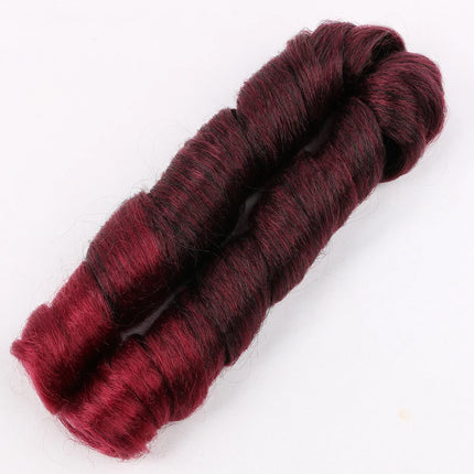 Full Star Ombre Brown Italian Curly Synthetic Braiding Hair Extensions Crochet Braids Bulk Hair Bundles Pre-Stretched Hair
