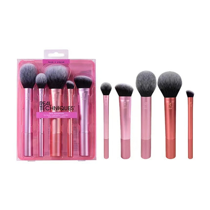 Portable Makeup Brush Set Foundation Blush Highlighter Brush Long Handle Artificial Fiber Brushes Box Packaged for General Use