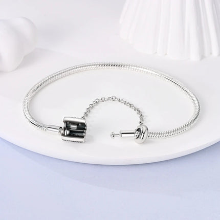 925 Sterling Silver Bracelets 17-20CM Original Leaf Clover Butterfly Heart Bracelet Fit DIY Charms Beads Fashion Women Jewelry
