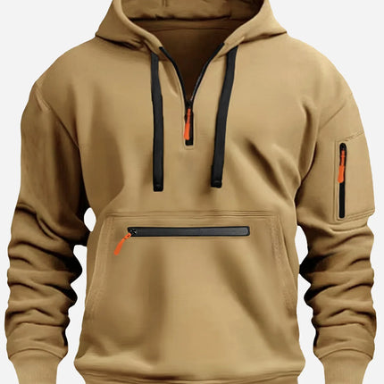 2025 Autumn/Winter Men's New Multi Pocket Zipper Decoration Men's and Women's Fashion Sportswear Casual Sports Hoodie