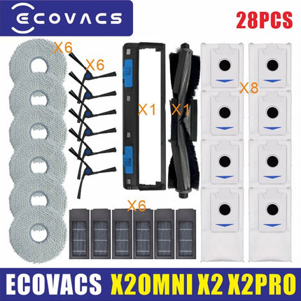 Ecovacs Deebot X2 Omni X2 / X2 Pro Plus/DEX86 Vacuum Hepa Filter Cleaner Robot Mop Cloths Main Side Brush Cover Accessories