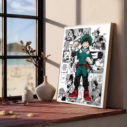 My Hero A-Academia Poster Stickers Mural Painting Self-Adhesive Wall Decals for Bedroom Living Room Home HD Decor Gift