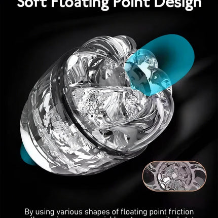 Double headed transparent Masturbation Sex Machines Realistic Vagina Real Pussy Blowjob Erotic Masturbators Cup Sex Toys for Men