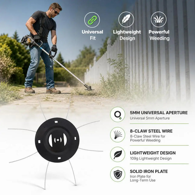8-Claw Steel Wire Grass Trimmer Head Lightweight Universal Weed Eater Replacement Head For Electric Lawn Trimmer Weeder