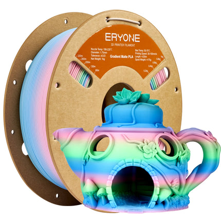ERYONE 1KG/3K/5KG PLA Matte Gradient Rainbow 3D Printer Filament 1.75 +/- 0.03mm, PLA Matte Multicolor Filament PLA 1KG/3K/5KG