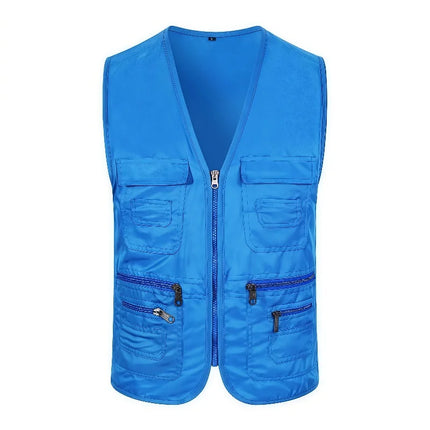 Men's Multi Pocket Tank Top Summer Men American Tactical Hiking Fishing Photography Director Mesh Sleeveless Outdoor Jacket Vest